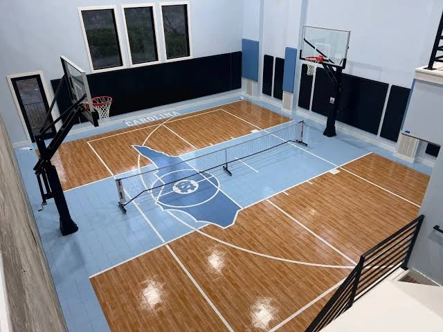 Thi công sân bóng rổ - pickleball với thảm Vinyl TOPFLOR dày 7.0mm